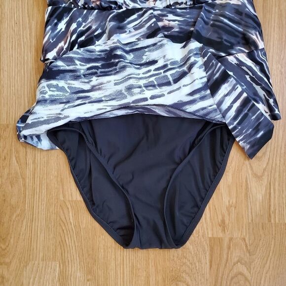 Swim Solutions Triple Tiered Tummy-Control 1-Piece - Picture 6 of 15